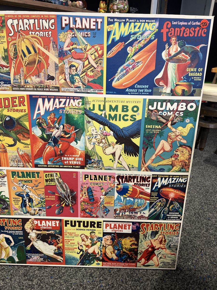 Comics: XXL Leinwandbild 100x100cm Vintage Comic – Gebraucht aus Rorschach von TrendyDeals 2