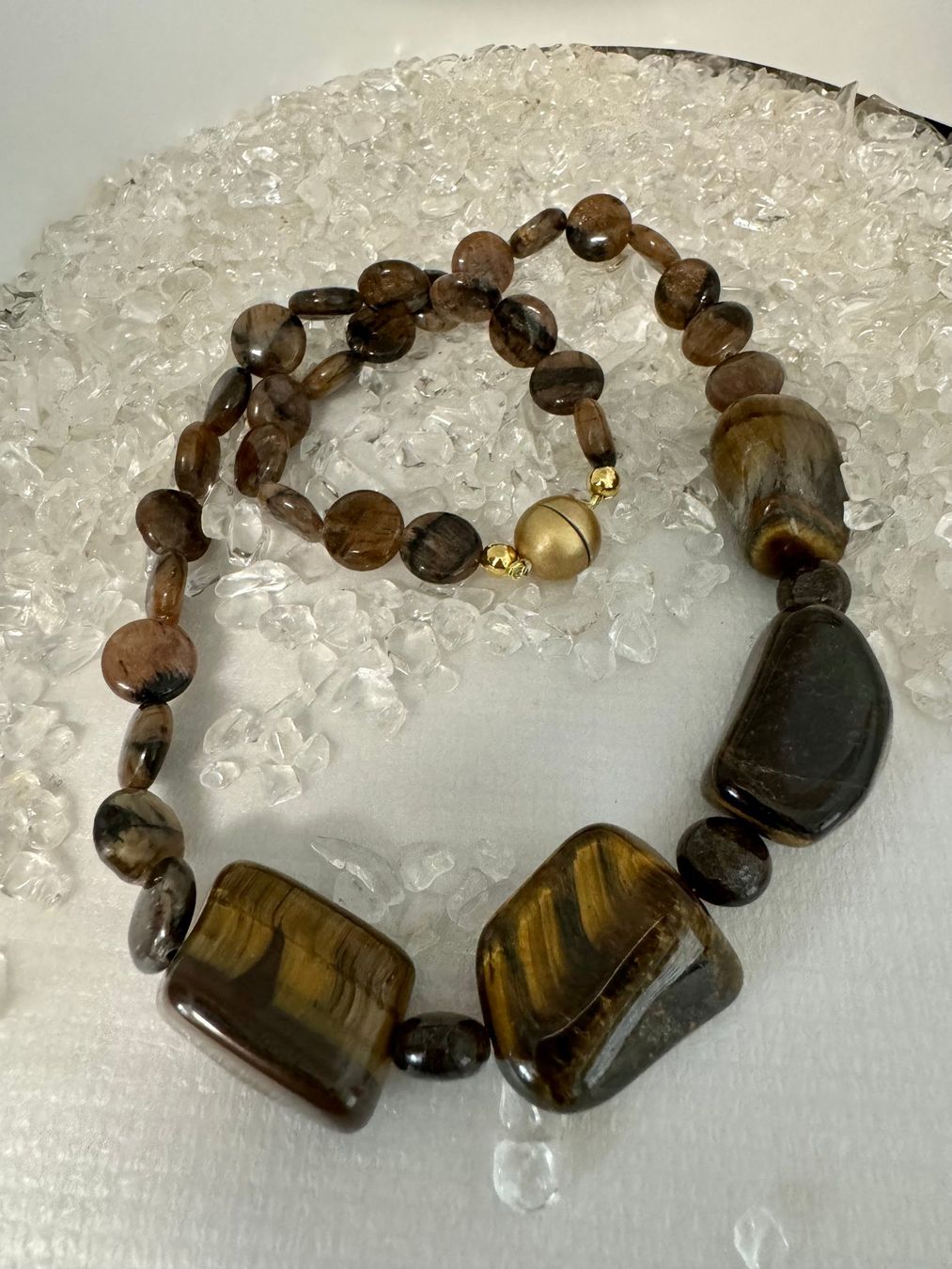 Catenine: Halskette Tigerauge, Granat. – Nuovo (secondo la descrizione) da Biberist venduto da tl-schmuck