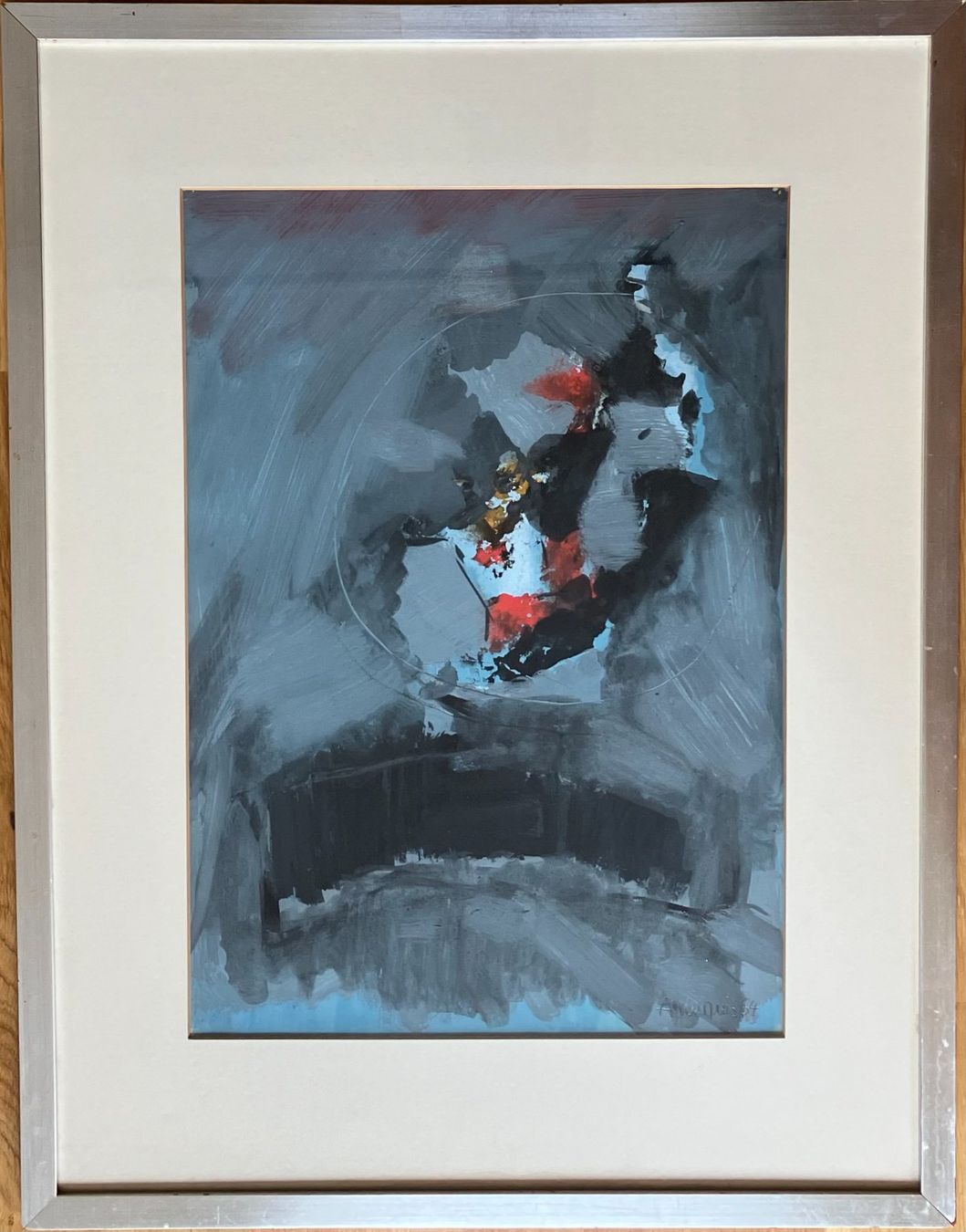 Dipinti: 2 Gemälde 1964 - Gouache - "?AMAQUIS?" – Usato da Basel venduto da ekaeufer 1