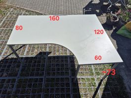 Eckschreibtisch weiss L-Form 160x120cm