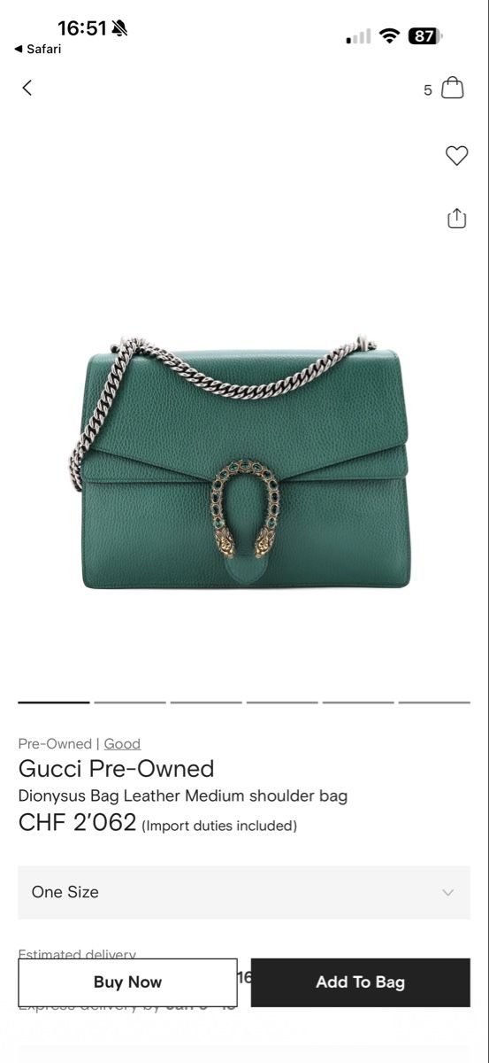 Gucci Borse da donna: Gucci Dionysus Handtasche - Fullset – Nuovo (secondo la descrizione) da Schwyz venduto da ann_5w8m 7