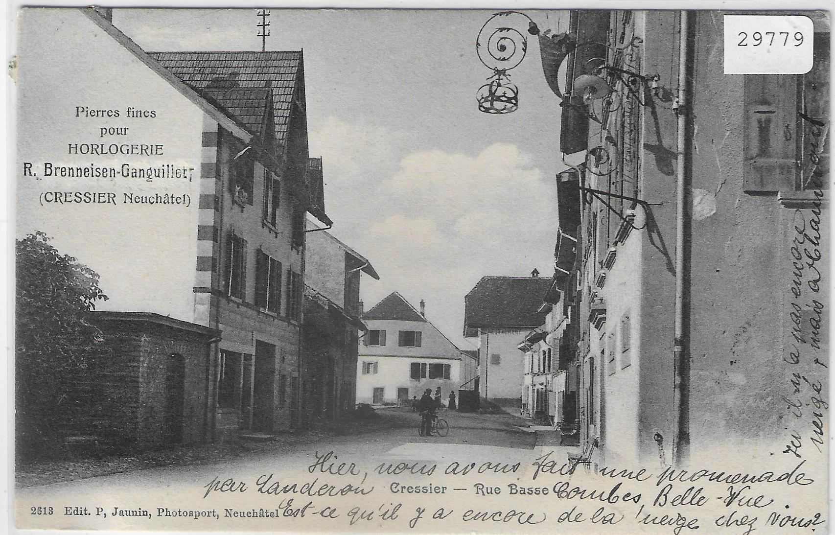 Cartoline postali: Cressier - Rue Basse - animee – Usato da Ettingen venduto da Kartenplanet