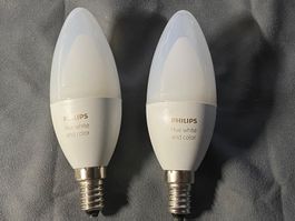 2x Philips Hue White & Color RGB Kerzenbirnen E14