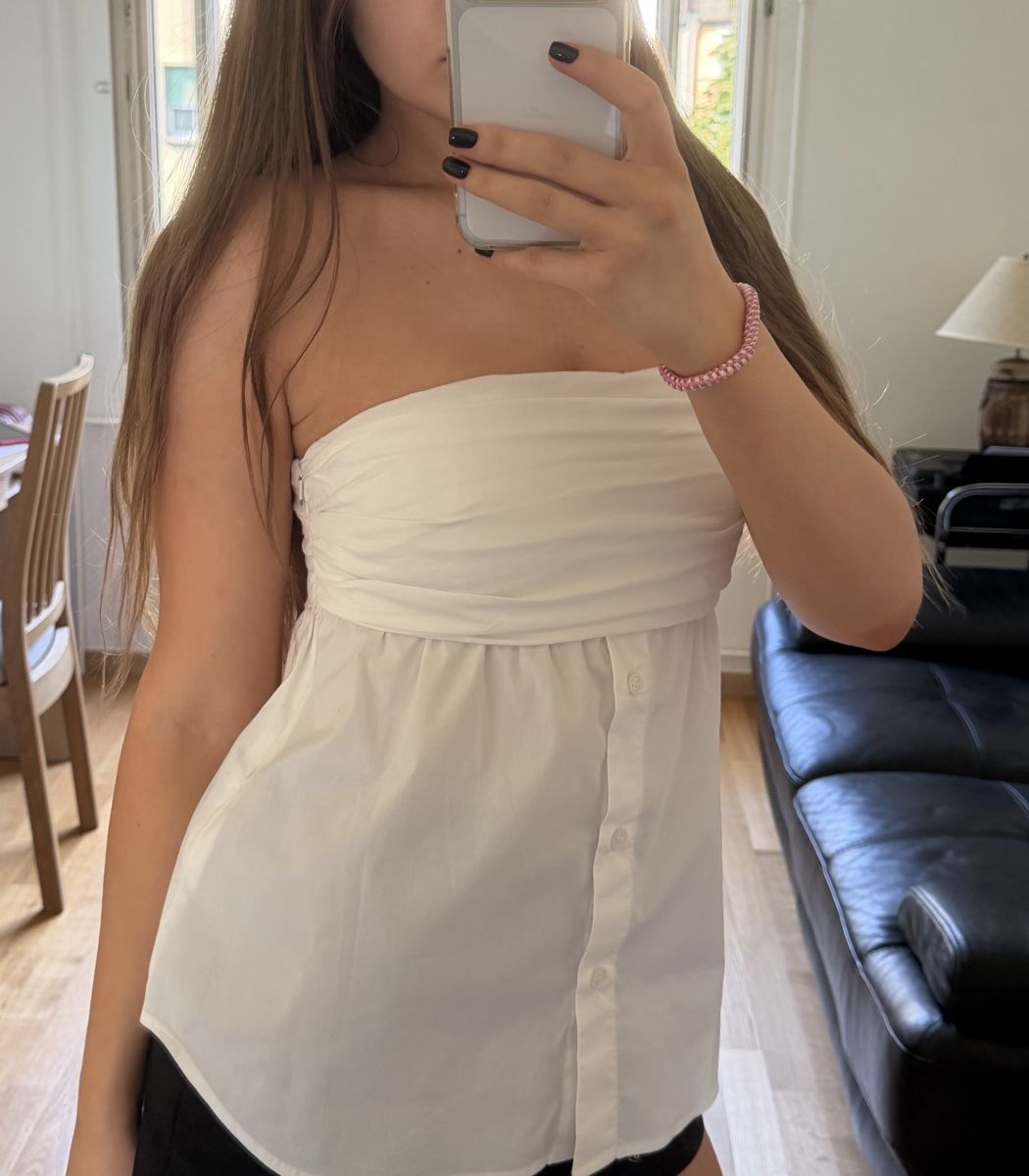 Zara Top: WHITE STRAPLESS ZARA TOP – Usato da Genève venduto da yav_9r9f