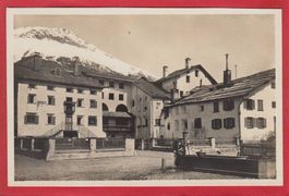 CELERINA, TEILANSICHT MIT BRUNNEN