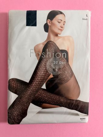 Strumpfhose Fashion Migros, Grösse L engmaschiges Herzmuster