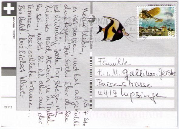 Cartoline postali: Ascona – Usato da Binningen venduto da Mountainrider 1