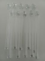 10 Drink Stirrers Elephant Clear Glass New