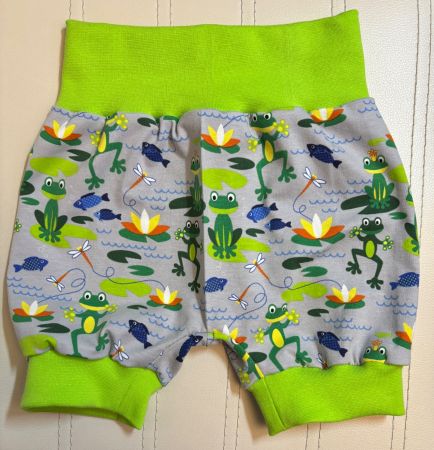 Kurze Pumphose Mitwachshose Fisch, Frosch 98/104 NEU