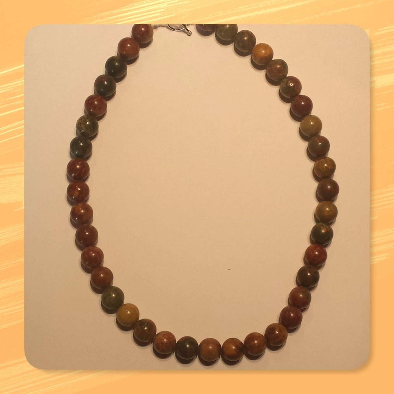 Catenine: NEU: Picasso Jaspis Edelstein Kette – Nuovo (secondo la descrizione) da Matten b. Interl venduto da EdelsteineInterlaken 2