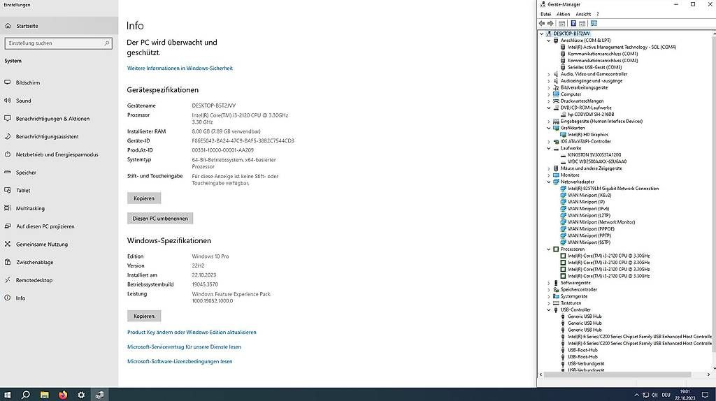 Hewlett Packard PCs: #337 HP PC i3-2120, 8GB, SSD, WIFI, Bluetooth – Gebraucht aus Kriens von MERLComp. 4