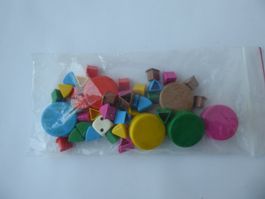 Set mit Spielsteine,  Scheiben, 1 Würfel, Kunststoff