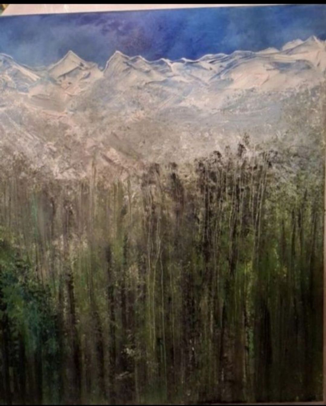 Tableaux: Gemälde" Echo der Berge" handmade 75×58 – Neuf (Voir description) à Riehen par Steinbock1970 3