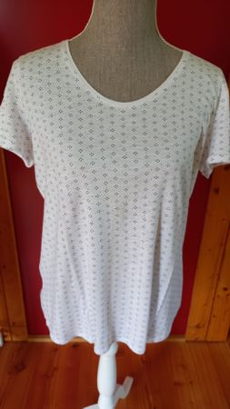 Damen T-Shirt CECIL weiss/gemustert Grösse L guter Zustand