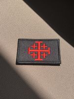 Jerusalem Kreuz Patch Rot/Schwarz – Hochwertig