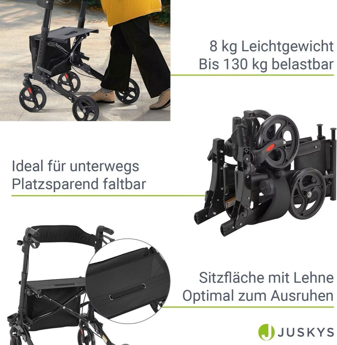Gehhilfen: Rollator Juskys Vital beige – Gebraucht aus Männedorf von deal4deal 7