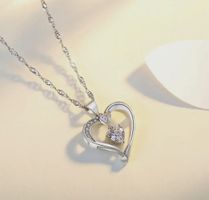 Romantische Herz Halskette mit Zirkonia – Damen Schmuck – Ne