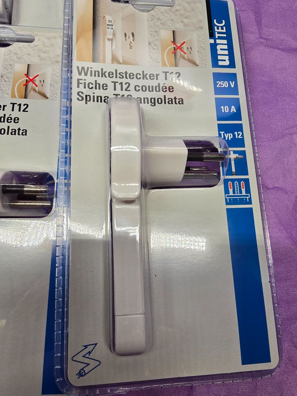 Spine: 5 Stück Unitec Winkelstecker T12, weiss – Nuovo e nell'imballaggio originale da Rebstein venduto da James-Dean 4