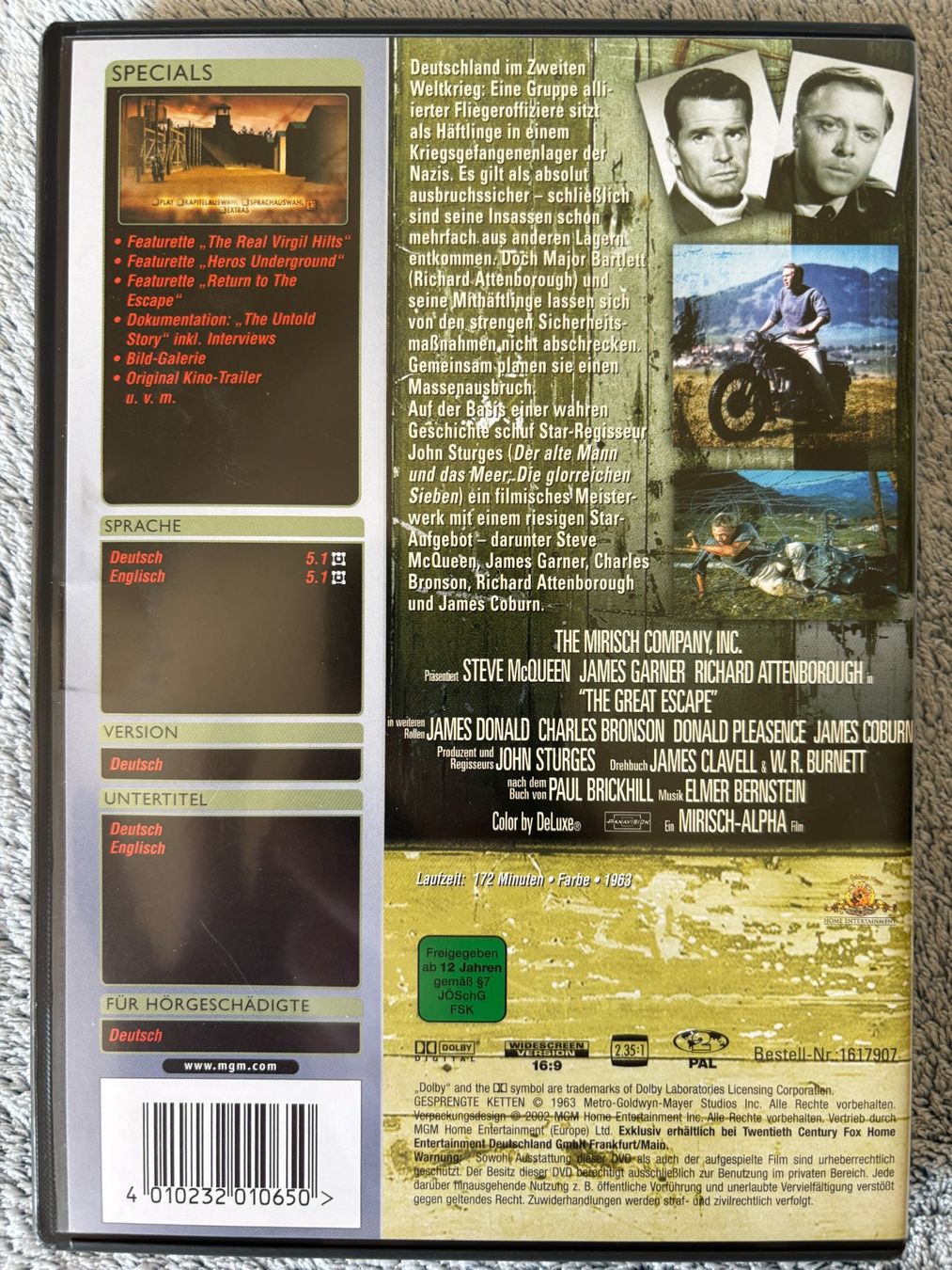 Tutti i DVDs: Gesprengte Ketten, Klassiker, DVD mit Bonus – Nuovo (secondo la descrizione) da Birmenstorf AG venduto da tritonius 1