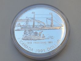 🇨🇦 Kanada $1 1991 Frontenac Proof – 0,375 oz Silber