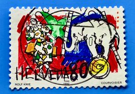 Nr.834 Weissclown mit Elefant  GESTEMPELT Sonderpostmarken