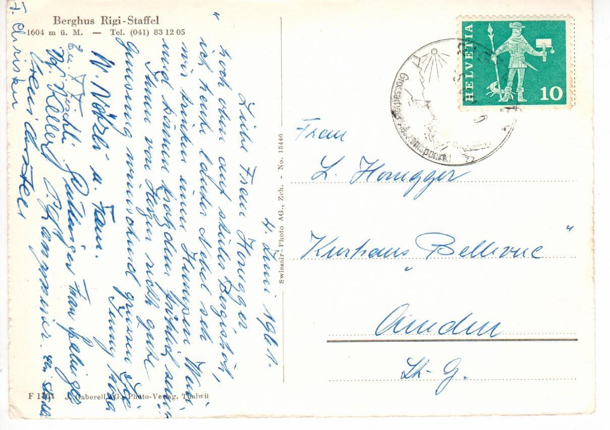 Cartoline postali: Flugaufnahme Rigi - Staffel – Usato da Wolhusen venduto da Curver9 1