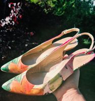 STUART WEITZMAN PUMPS LEDER SCHUHE 36,5 SLINGPUMPS BLÜTEN