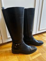 Dune kniehohe Lederstiefel: Gr. 41, schwarz (neuwertig)