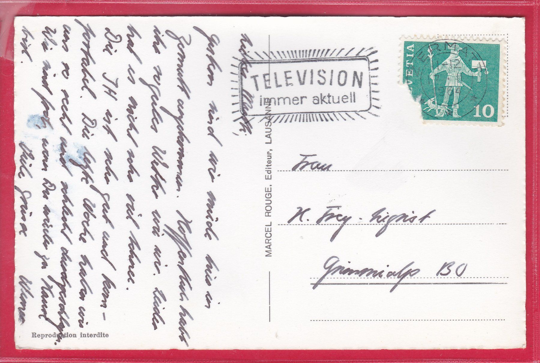 Cartoline postali: DAS MATTERHORN, 17.2.1964 – Usato da Oberrieden venduto da Gebirgsstelze 1