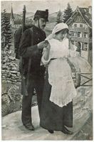 L 190 Couple avec soldat suisse Guerre 14-18