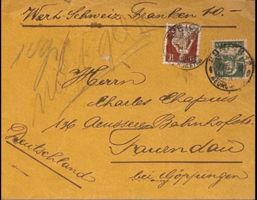 Brief von Schweiz nach Deutschland gebraucht