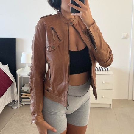 Echtes Lederjacke, Braun, Top Zustand, Grösse S