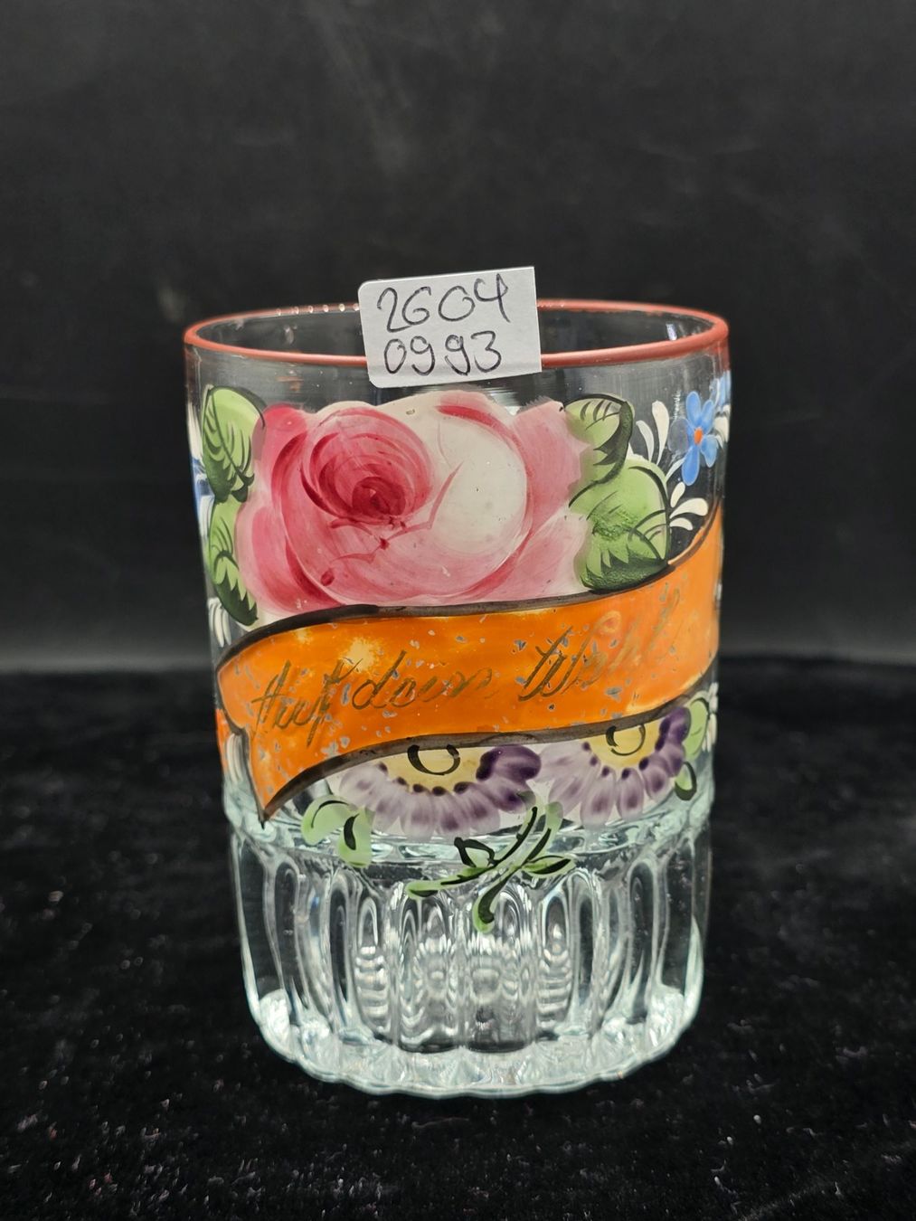 Bicchieri: Antiker handbemalter Glasbecher – Usato da Rorschacherberg venduto da snOOpydOg11