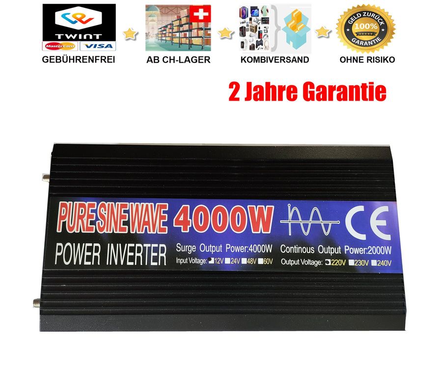 SPANNUNGSWANDLER 12V Wechselrichter 4000 Inverter 1