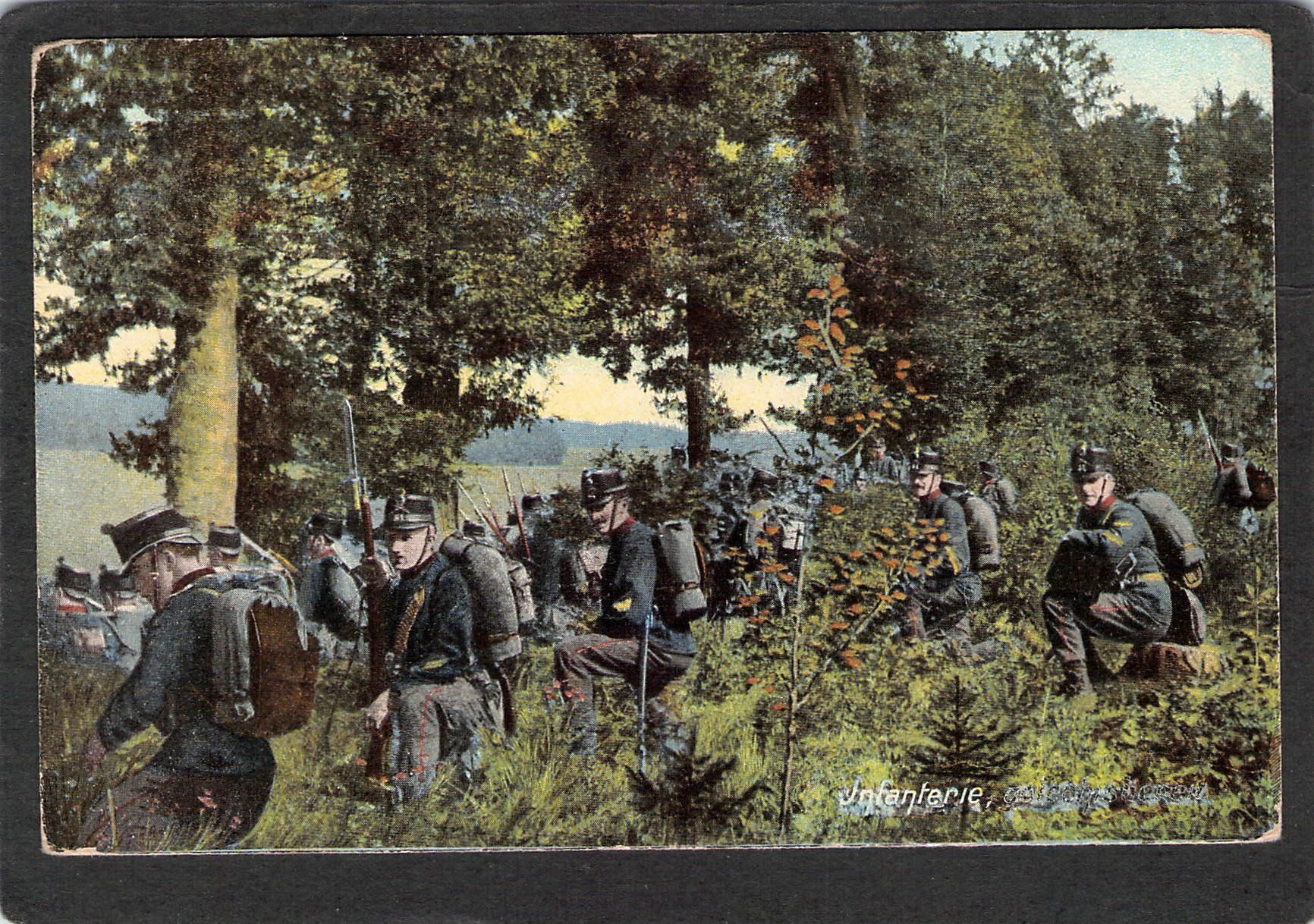 Cartoline postali: .Infanterie , gel. 1910 – Usato da Reichenburg venduto da Pipo-67