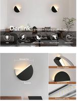 Runde LED Wandleuchte schwarz/weiss 10W drehbar