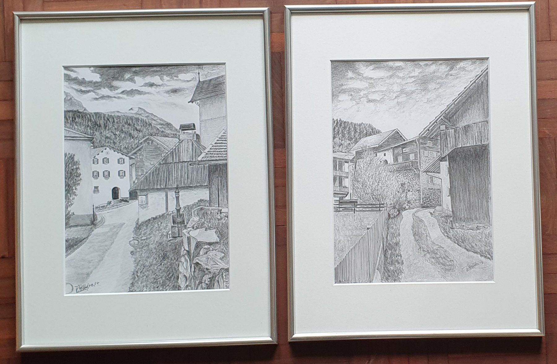 Foto & Immagini: 2 Bilder von Salouf - Zeichnungen – Usato da Kreuzlingen venduto da Rschweiz1