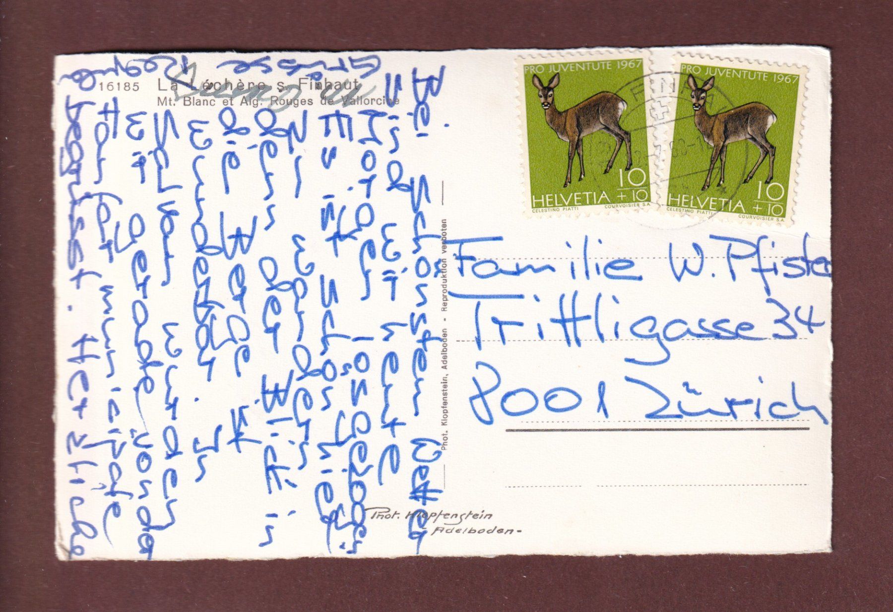 Cartoline postali: LA LECHERE sur Finhaut - 1968 – Usato da Pully venduto da nicecards-shop 1