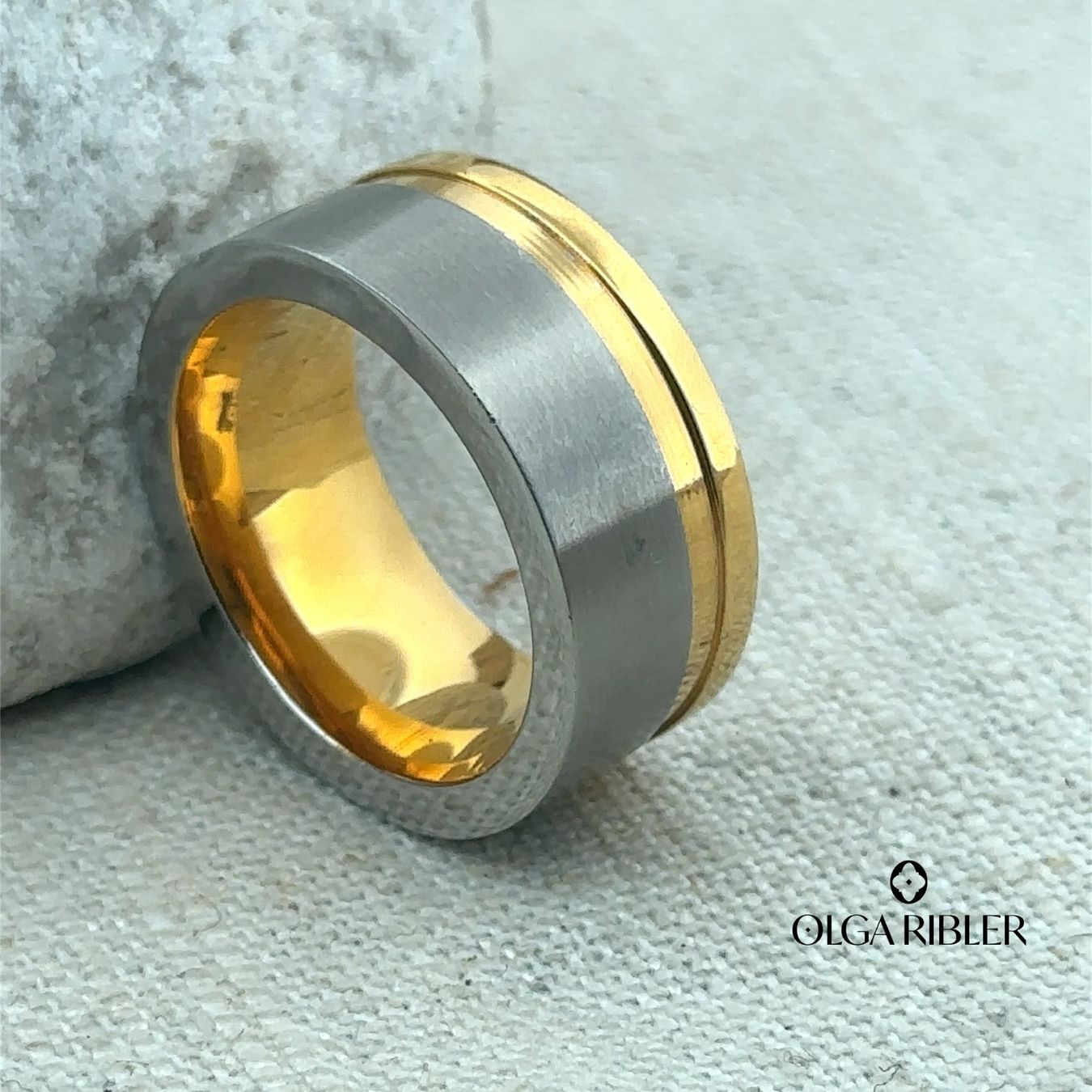 Olga Ribler Anelli: Edelstahl Ring bi-color  modern  Grösse 66 – Nuovo (secondo la descrizione) da Luzern venduto da Schmuckoutlet 6