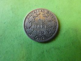 Dt. Reich 1914 A, 1/2 Silbermark