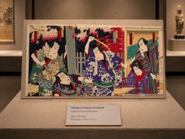 KUNICHIKA T.- ORIGINAL- 3 gravures sur bois-1885- Triptyque