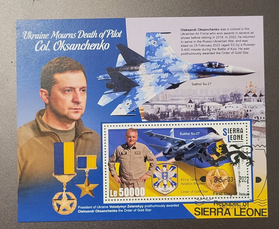 Sierra Leone Briefmarken-Block "Prominente Unterstützen Ukraine" 2022 – Postfrisch MNH, Sammlerstück