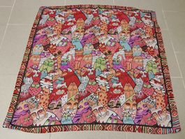 Buntes Katzen-Tuch — Frühling/Sommer-Accessoire – 60x60 cm