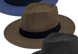 Herren Hut Fedora braun Grösse 56-58cm neu