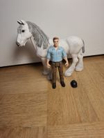 Schleich Pferde Set, Kaltblut Stute & Reiter mit Helm