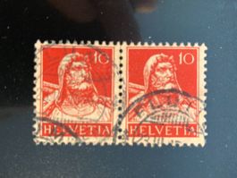 Schweiz 1914 Paar Tell Type 1 gestempelt Flums 23.III,15
