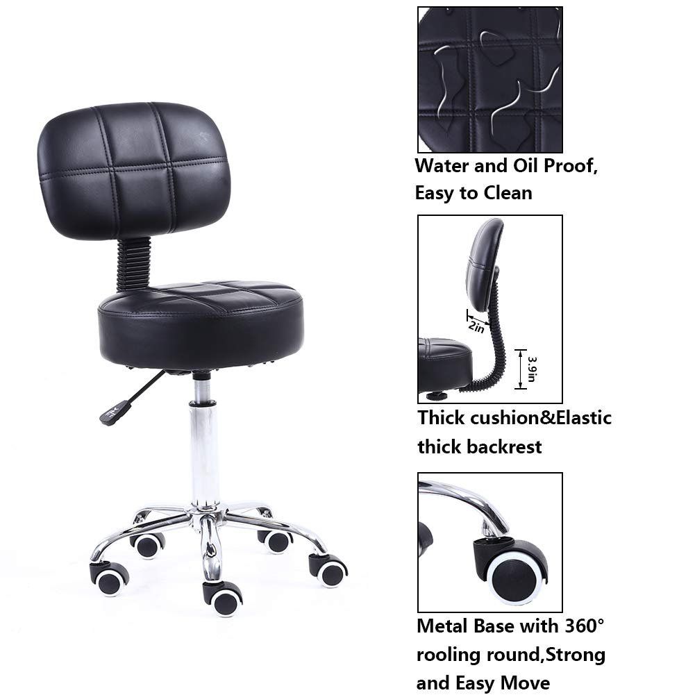 Hocker: Rollhocker Arbeitshocker Drehhocker Rückenlehne bis 136kg – Neu und originalverpackt aus Basel von EchoPeak 5