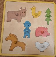 Holzpuzzle Bauernhoftiere für Kleinkinder - Top Zustand