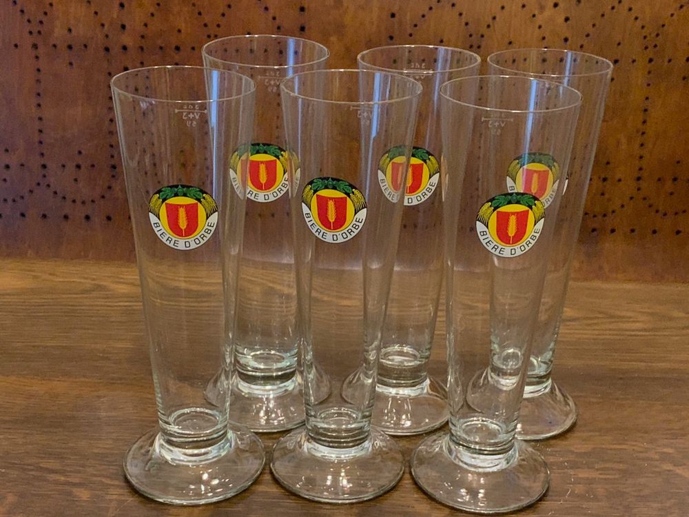 LOT DE 2 anciens grands verres à absinthe en verre soufflé épais de bistrot EUR 18,00 - FR