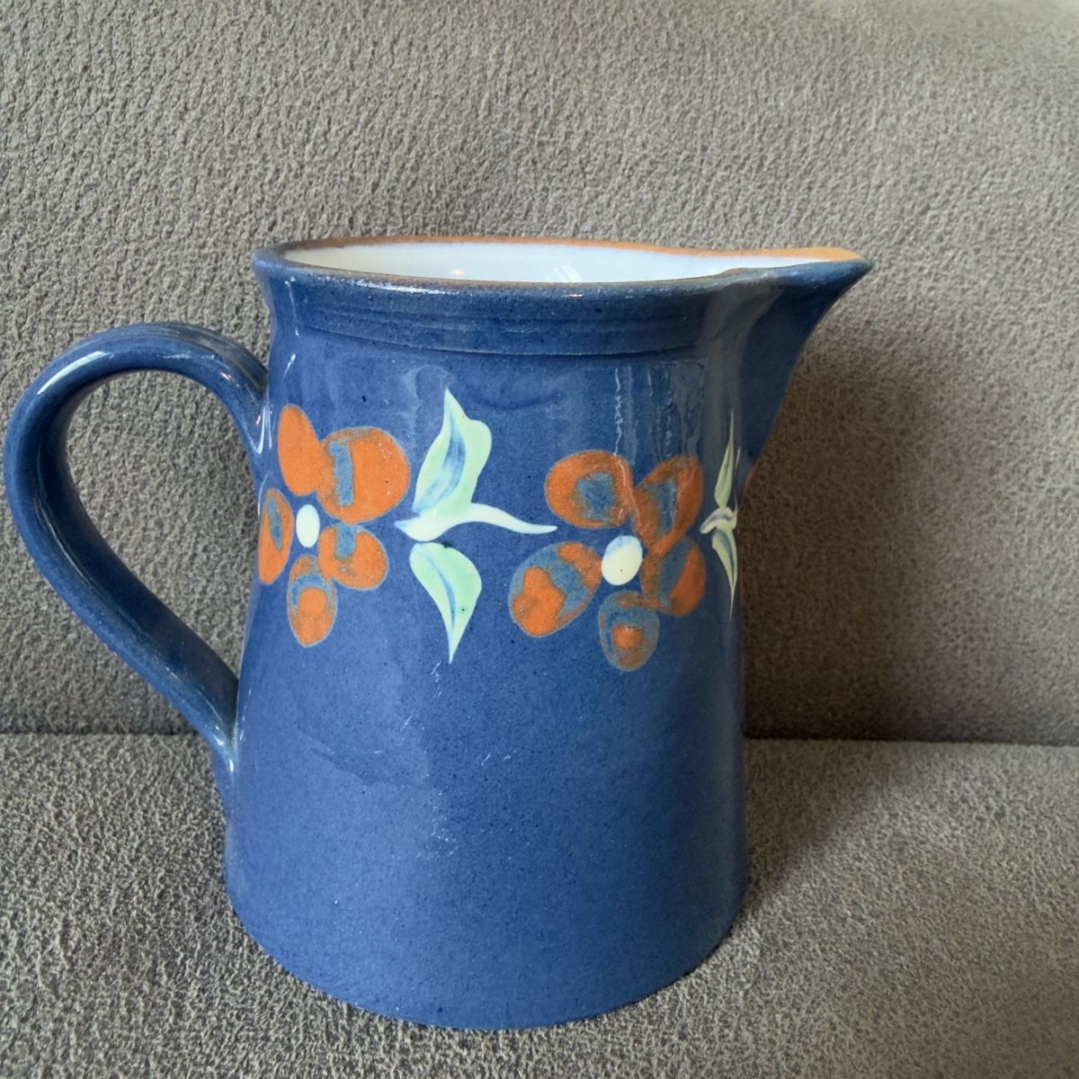 Carafes: Wunderschöne blaue Keramikkaraffe mit Blumenmuster – D'occasion à Widnau par kustercarmen 7